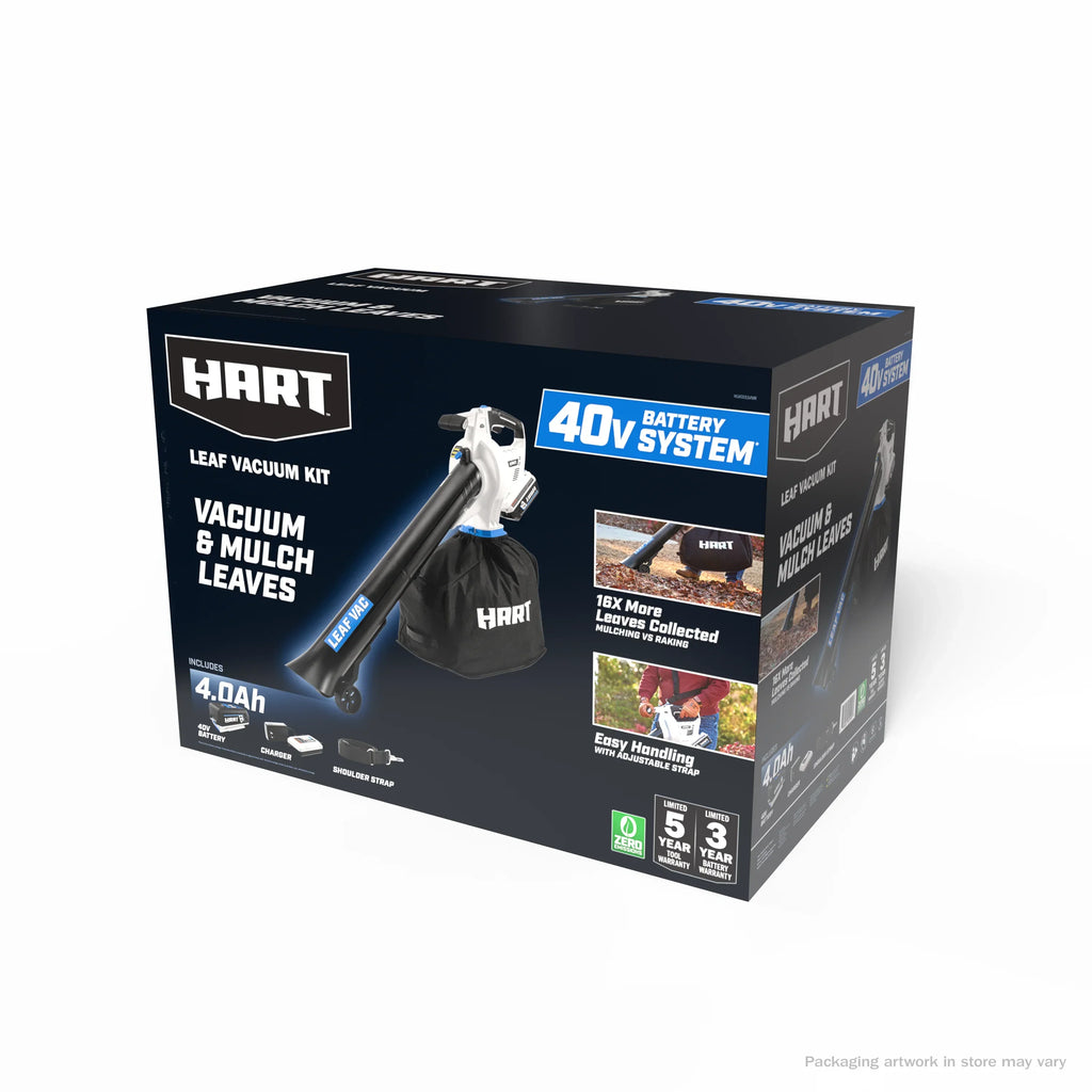 2026 NewHART 40V Cordless Leaf Vacuum Kit, (1) 4.0Ah Lithium-Ion Battery