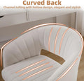 2026 NewWestice Home Office Desk Chairs, Velvet Task Chair, Height Adjustable Swivel Vanity Chair with Golden Base for Vanity Study, Living Room Computer Room, Beige