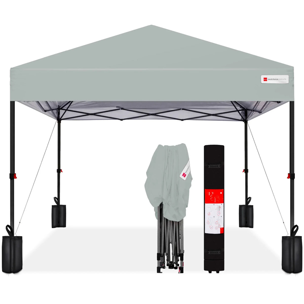 2026 NewBest Choice Products 12x12ft Easy Setup Pop Up Canopy w/ 1-Button Setup, Wheeled Case, 4 Weight Bags - Navy Blue