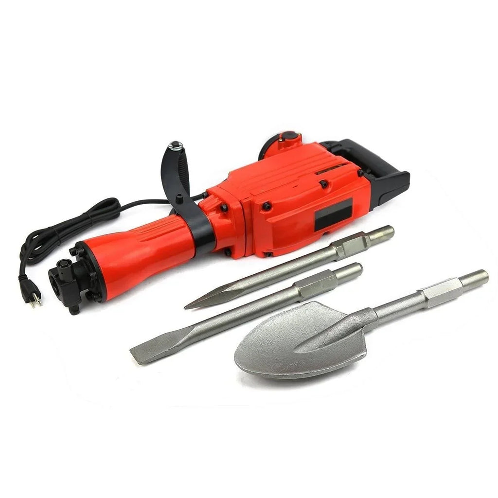 2026 NewXtremepowerUS Demolition Jack Hammer Heavy Duty, 2200W Electric Jackhammer With Scraping Chisel, 1800BPM Power Drill Concrete Breaker Bar Point & Chisel Bits Chisel Set, Red