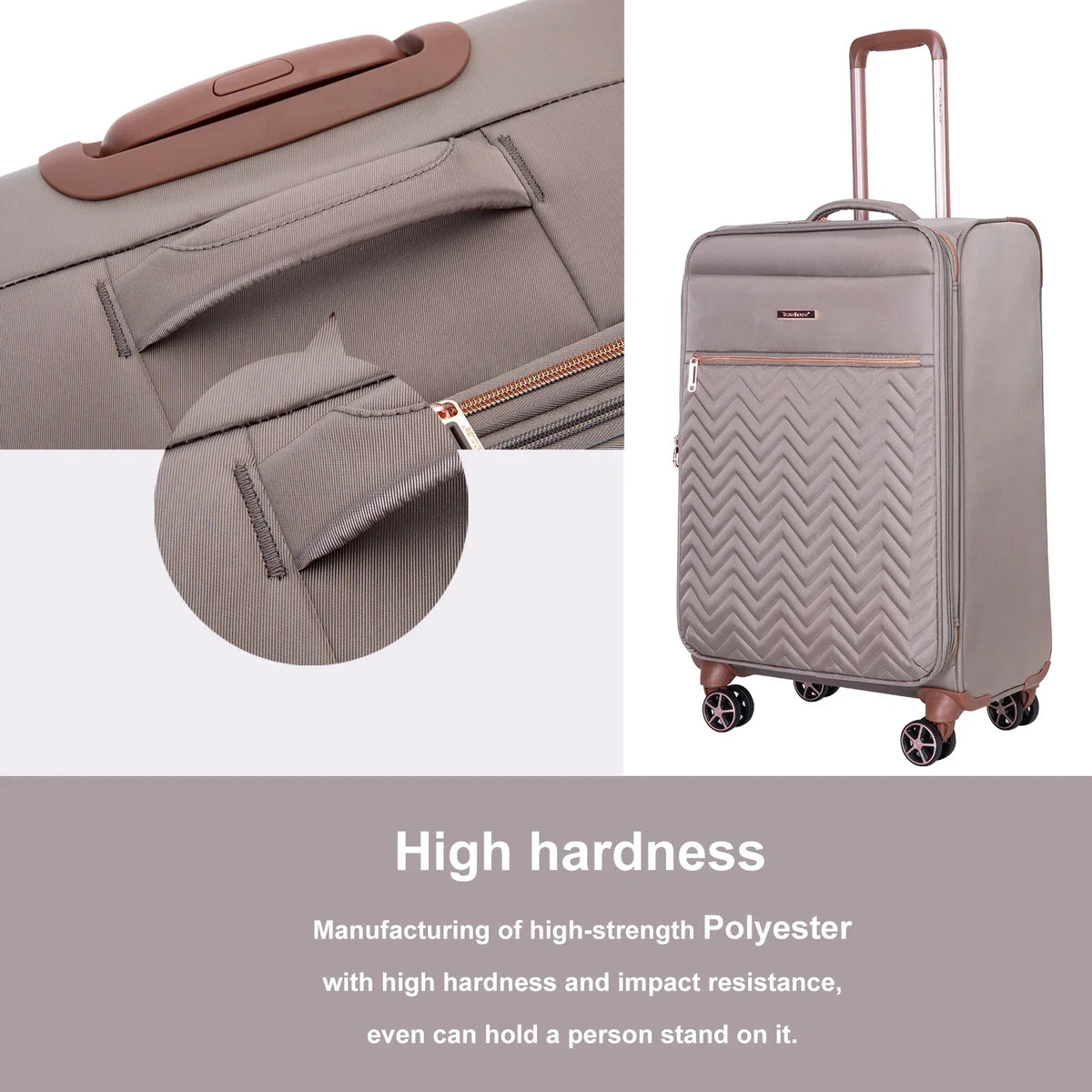 2026 NewTravelhouse 4 Piece Luggage Set Softside Expandable Lightweight Suitcase with Double Spinner Wheels.(Black)