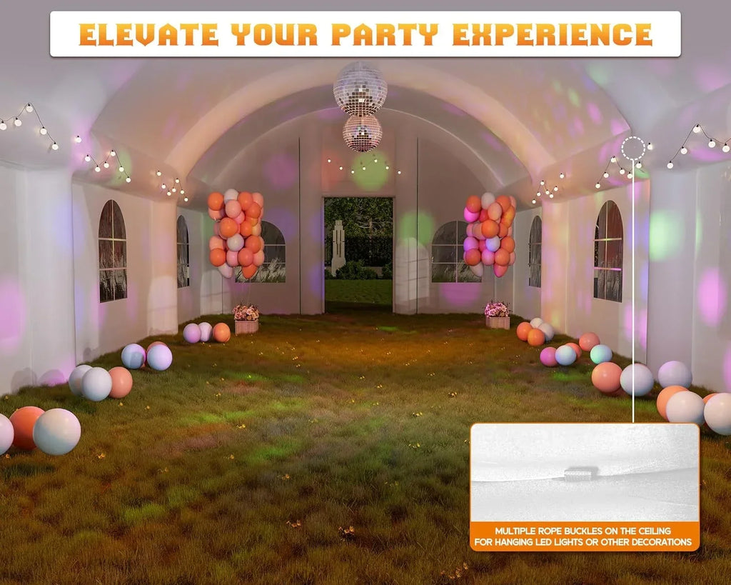 2026 NewJocisland 20x16x14 ft Large Black Inflatable Night Club Tent for Adults with 2 Side Doors, Inflatable Nightclub with Logo Area Gazebo Event House
