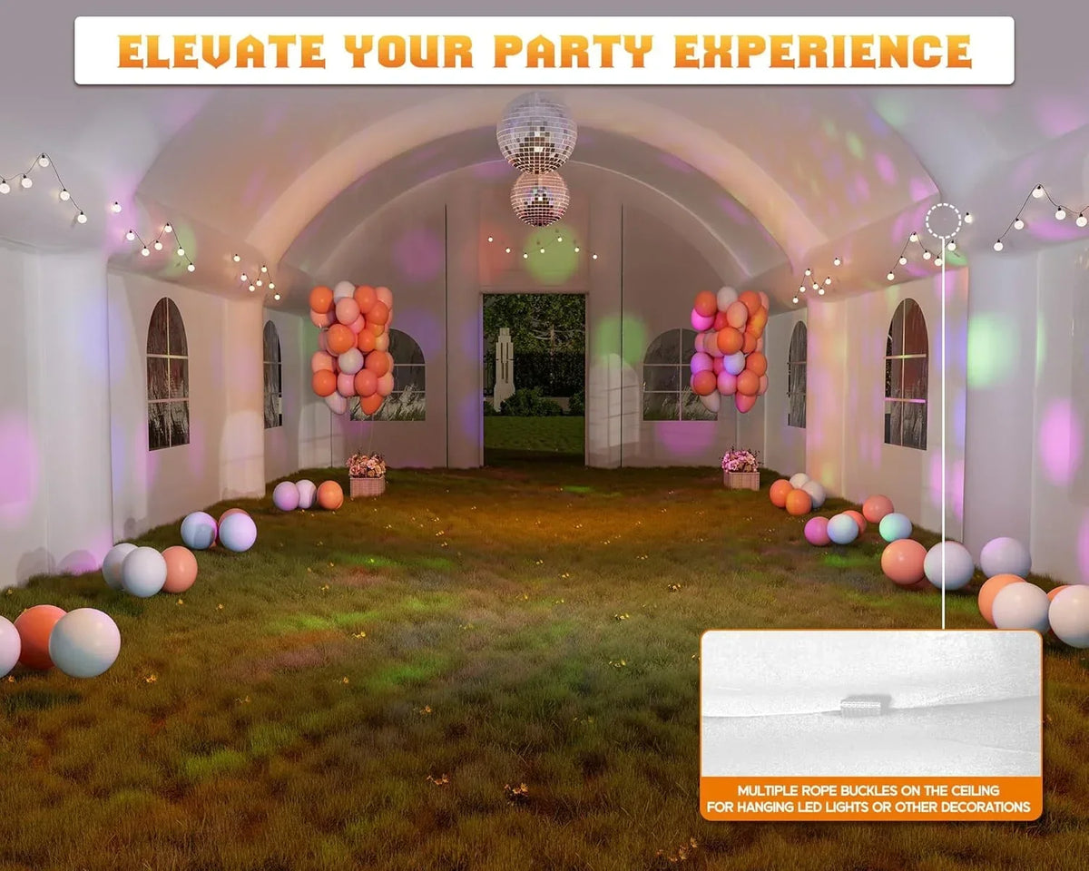 2026 NewJocisland 20x16x14 ft Large Black Inflatable Night Club Tent for Adults with 2 Side Doors, Inflatable Nightclub with Logo Area Gazebo Event House