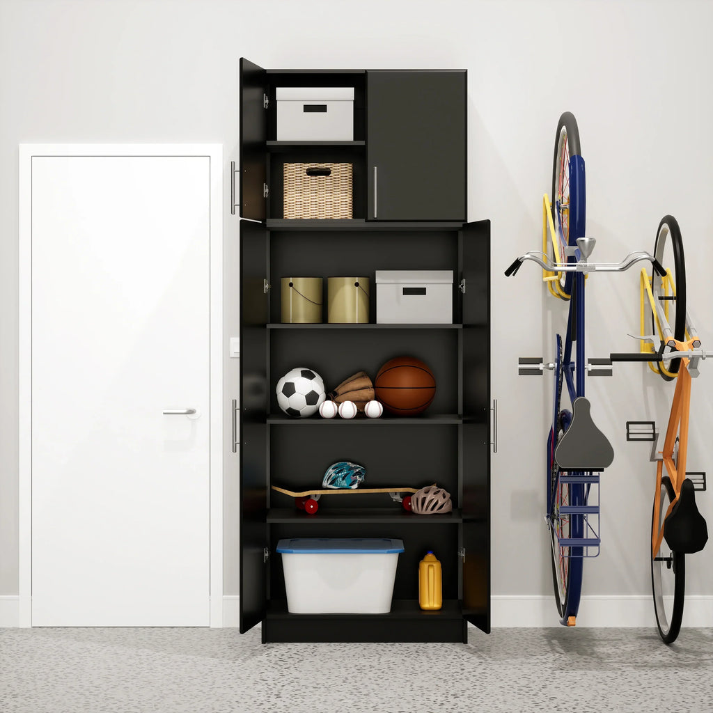 2026 NewPrepac Adjustable Shelves Cabinet - Functional Tall Garage Table, 16"D x 32"W x 65"H Freestanding Garage Cabinet with 2-Doors, Espresso - EES-3264