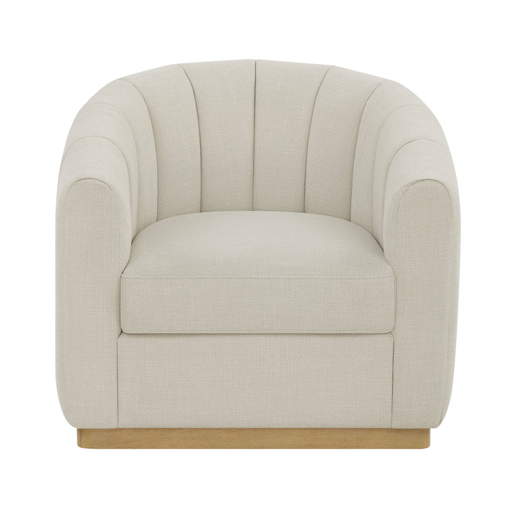 2026 NewBetter Homes & Gardens Lillian Accent Swivel Chair, Cream Linen