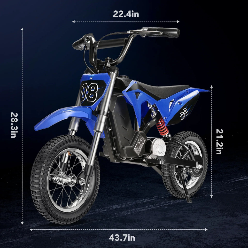 2026 New36V Kids Electric Dirt Bike,Fast Speed Electric Motorcycle Up to 16 MPH & 10 Miles Long-Range, 3-Speed Modes, Twist Grip Throttle, Dual Suspension & Brakes for Kids Ages 5-10 Ride on Toys