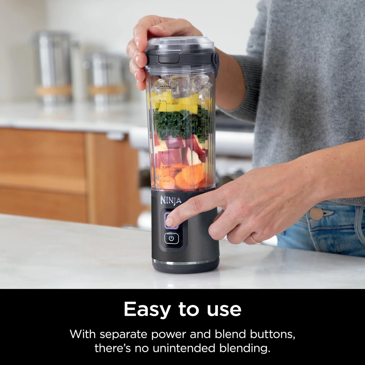 2026 NewNinja Blast Portable Blender, Cordless, 18oz. Vessel, Personal Blender for Shakes & Smoothies, BPA Free, Leakproof Lid & Sip Spout, USB-C Rechargeable, Dishwasher Safe Parts, Metallic Purple,