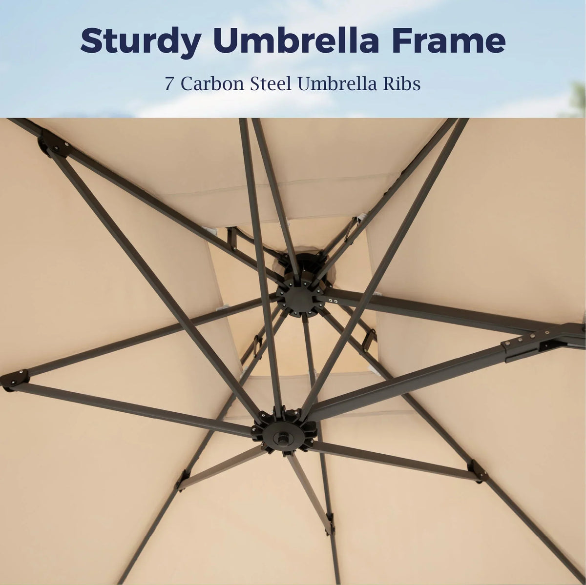 2026 NewAlpha Joy 12x9ft Outdoor Patio Umbrella Large Rectangle Offset Cantilever Double Umbrella with 360°Rotation, Beige