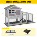 2026 NewAivituvin Rabbit Hutch Outdoor Indoor Bunny Cage with Pull Out Tray, Upgraded Chicken Coop with Removable Wire Mesh Bottom, Gray