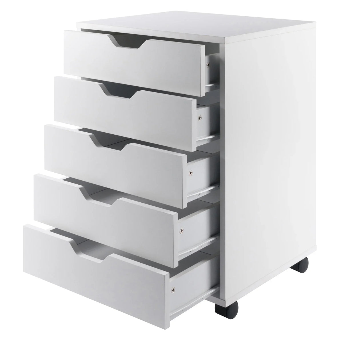 2026 NewWinsome Halifax 5-Drawer Mobile Cabinet 10519, White Finish