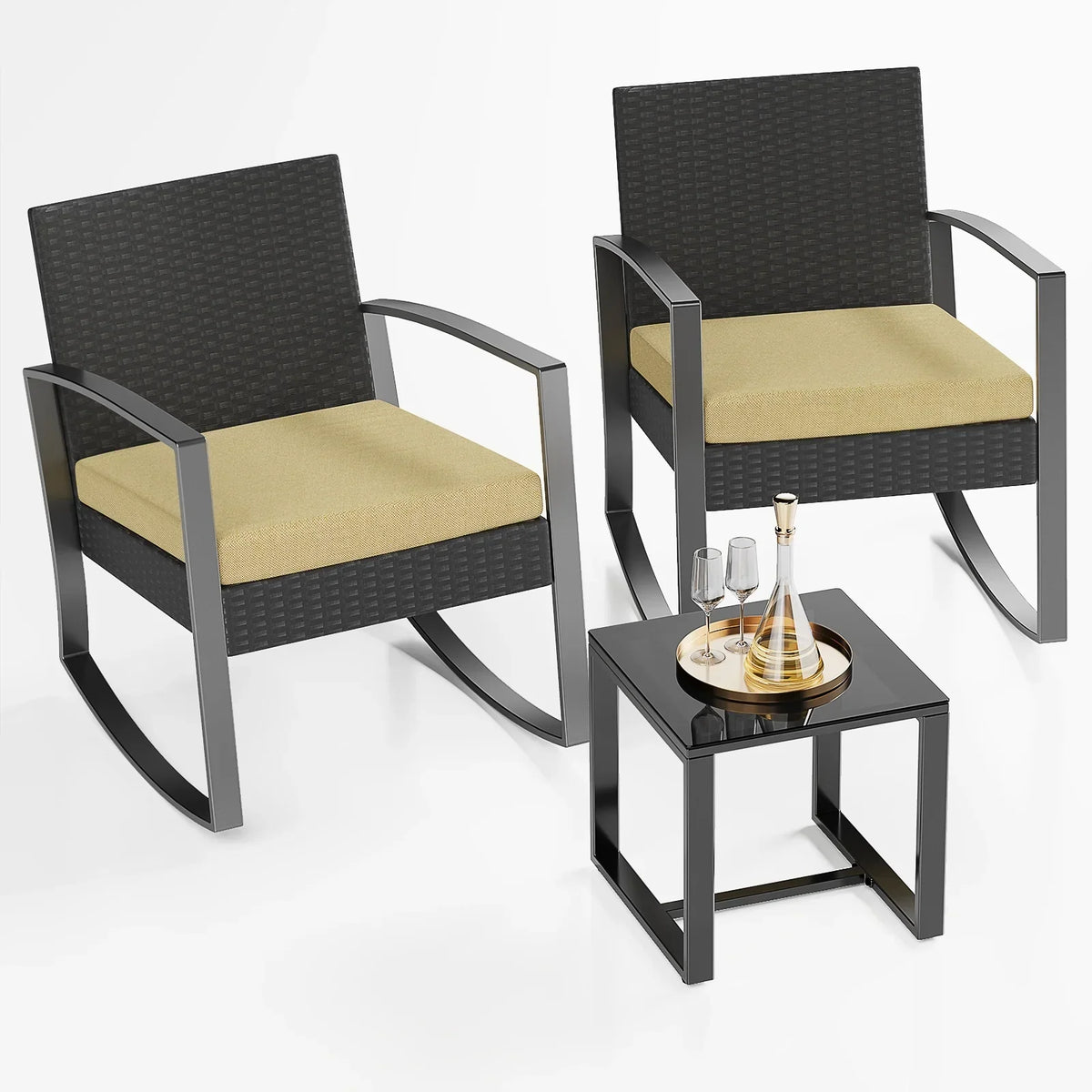 2026 NewPatio Furniture Set Clearance, Lofka 5 Piece Outdoor Sectional Furniture Chair Set with Cushions and Tea Table, Gray