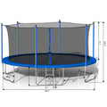 2026 New14FT Outdoor Trampoline with Safety Enclosure, Steel Tube Frame, Ladder & Secure Net - Heavy Duty, Blue