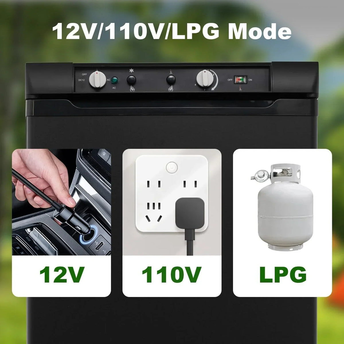 2026 NewSmad 3 Way Fridge Gas/12V/110V 3.5 Cu.ft Propane Camping Refrigerator Fridge