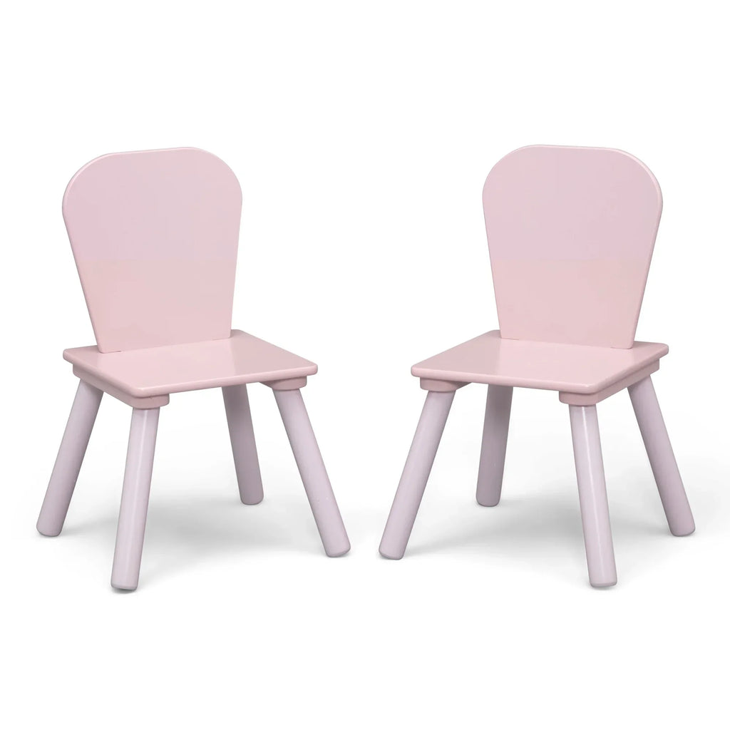 2026 NewDelta Children 4-Piece Toddler Playroom Set �C Includes Play Table, 2 Chairs and 6 Bin Toy Organizer with Reusable Vinyl Cling Stickers, Light Pink/Dark Pink