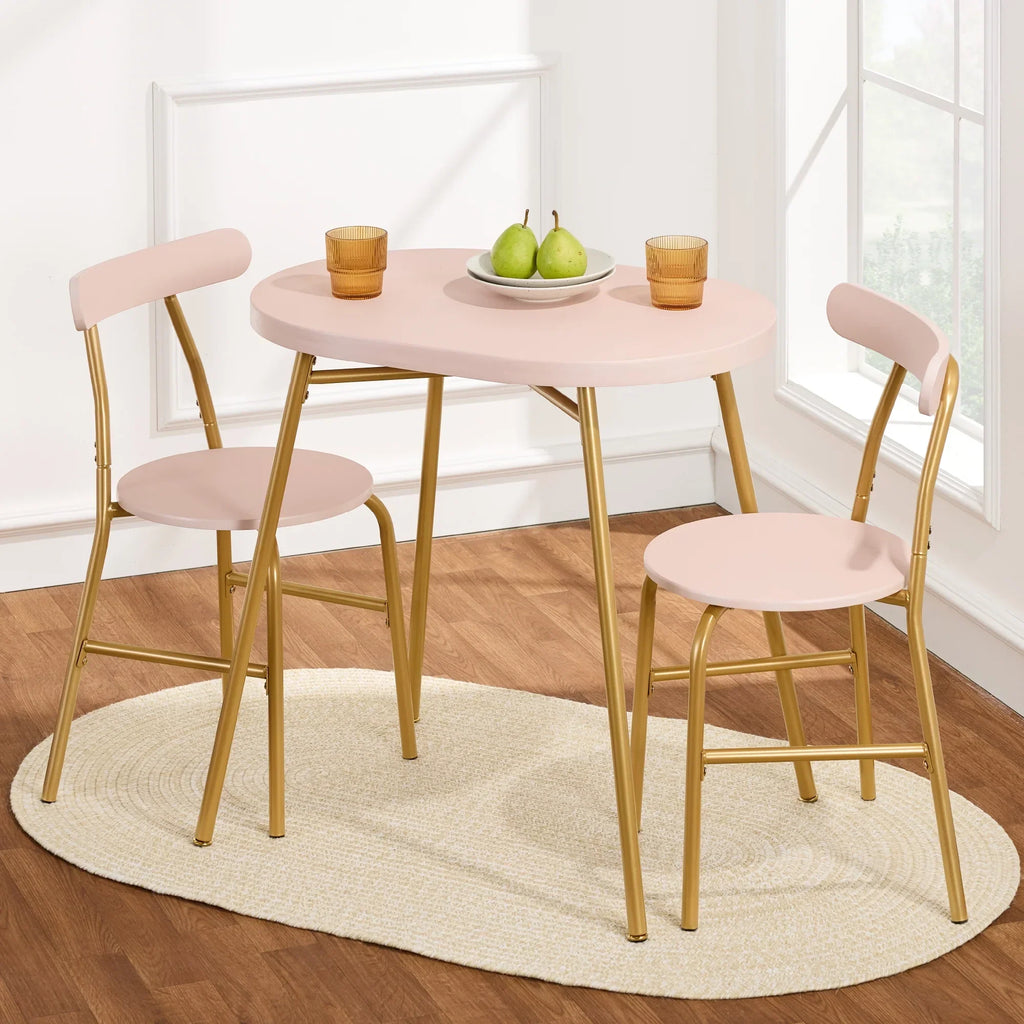 2026 NewBest Choice Products 3-Piece Modern Oval Dining Table Set, Small Kitchen Dinette w/ 2 Chairs - Black/Black