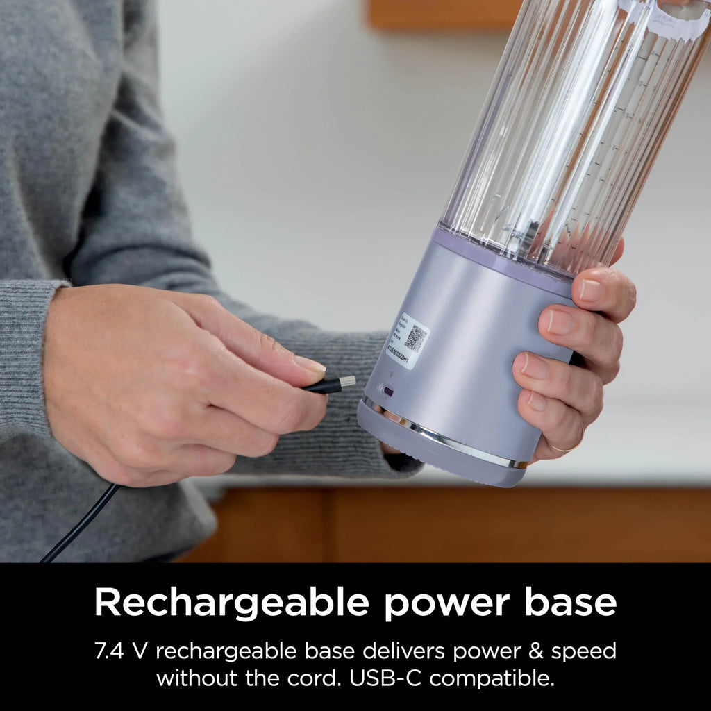 2026 NewNinja Blast Portable Blender, Cordless, 18oz. Vessel, Personal Blender for Shakes & Smoothies, BPA Free, Leakproof Lid & Sip Spout, USB-C Rechargeable, Dishwasher Safe Parts, Metallic Purple,
