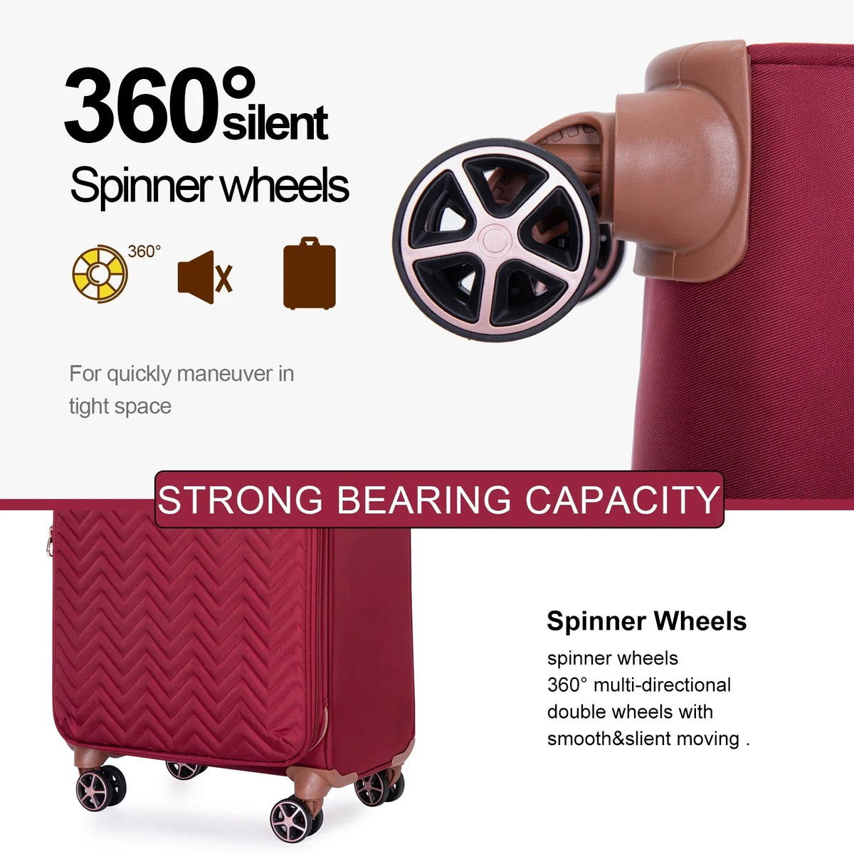2026 NewTravelhouse 4 Piece Luggage Set Softside Expandable Lightweight Suitcase with Double Spinner Wheels.(Black)