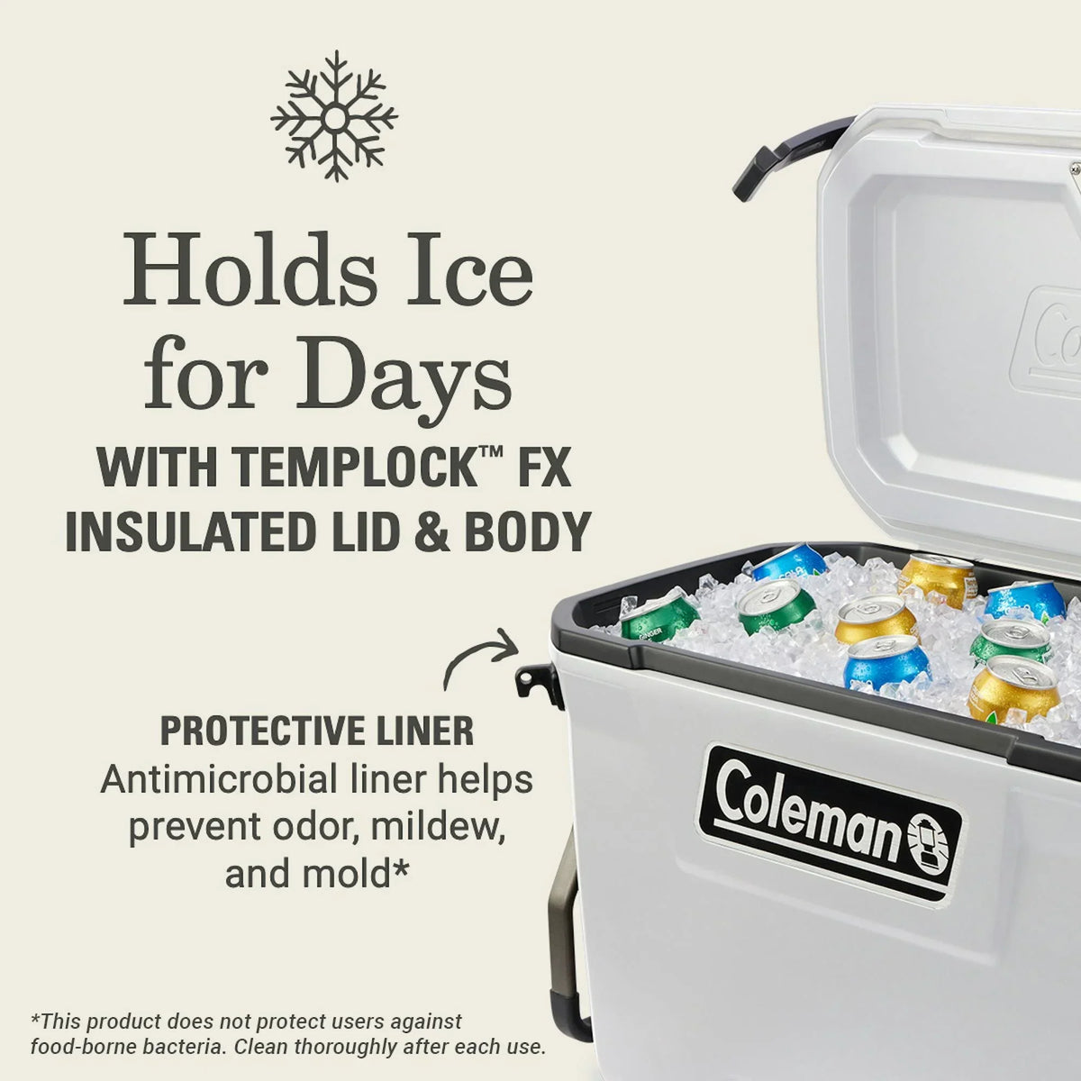 2026 NewColeman Convoy Series 65-Quart Hard Cooler with Wheels, up to 48 Cans, Brown Walnut Color