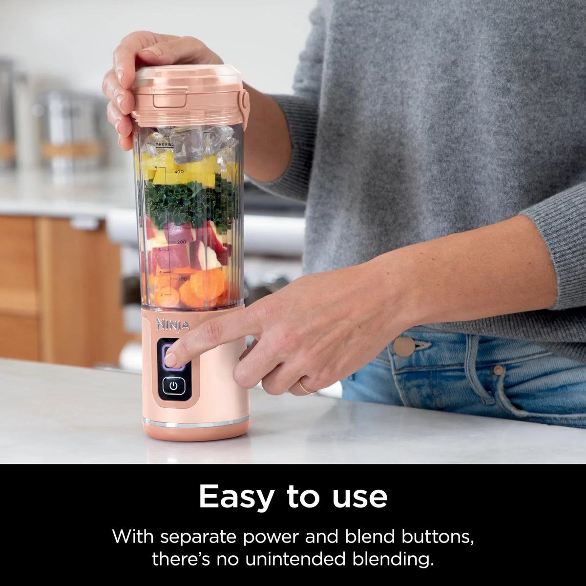 2026 NewNinja Blast Portable Blender, Cordless, 18oz. Vessel, Personal Blender for Shakes & Smoothies, BPA Free, Leakproof Lid & Sip Spout, USB-C Rechargeable, Dishwasher Safe Parts, Metallic Purple,