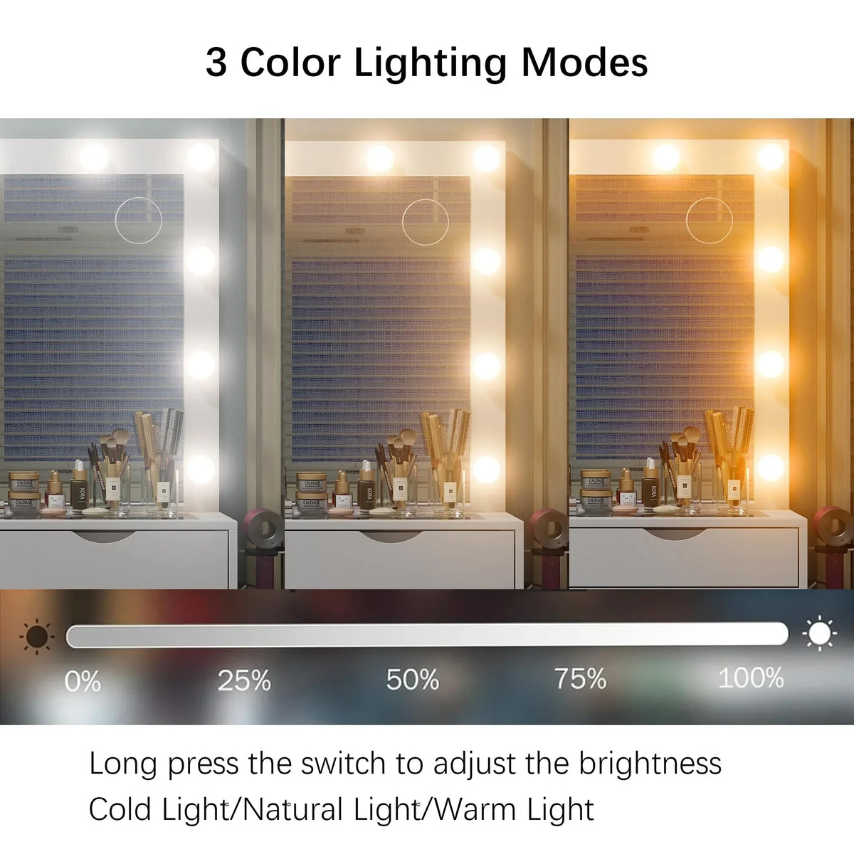 2026 NewYanosaku 15 Drawers Vanity Desk with Power Outlet, Makeup Table with Mirror and 13 LED Lights, 3 Color Lighting Modes, Brightness Adjustable, Glass Top Dressing Table, Vanity Set for Bedroom