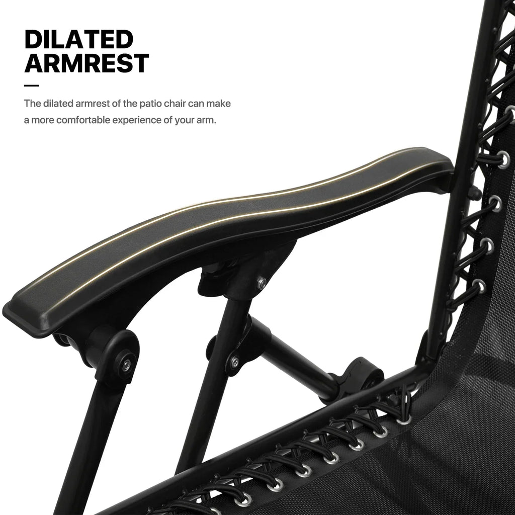 2026 NewMoNiBloom Zero Gravity Chairs Set of 2, Folding Outdoor Patio Beach Recliner with Canopy Shade & Headrest, Black