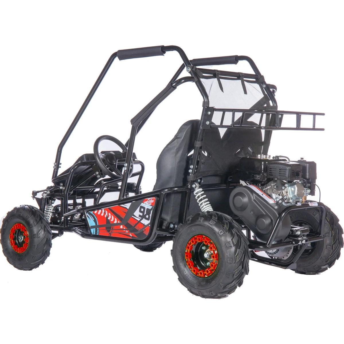 2026 NewMotoTec Mud XL 212cc 2 Seat Go Kart Full Suspension Blue