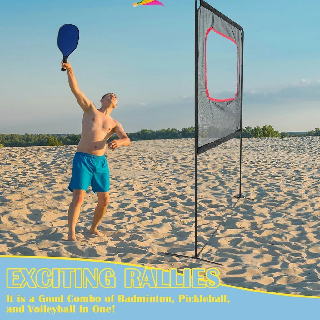 2026 NewSlsy Portable Pickleball with Net, A Racket Game That Combines Pickleball, Badminton, Jianzi, and Tennis, Backyard Games Sport Outdoor Indoor, Fun Games for Kids & Adults