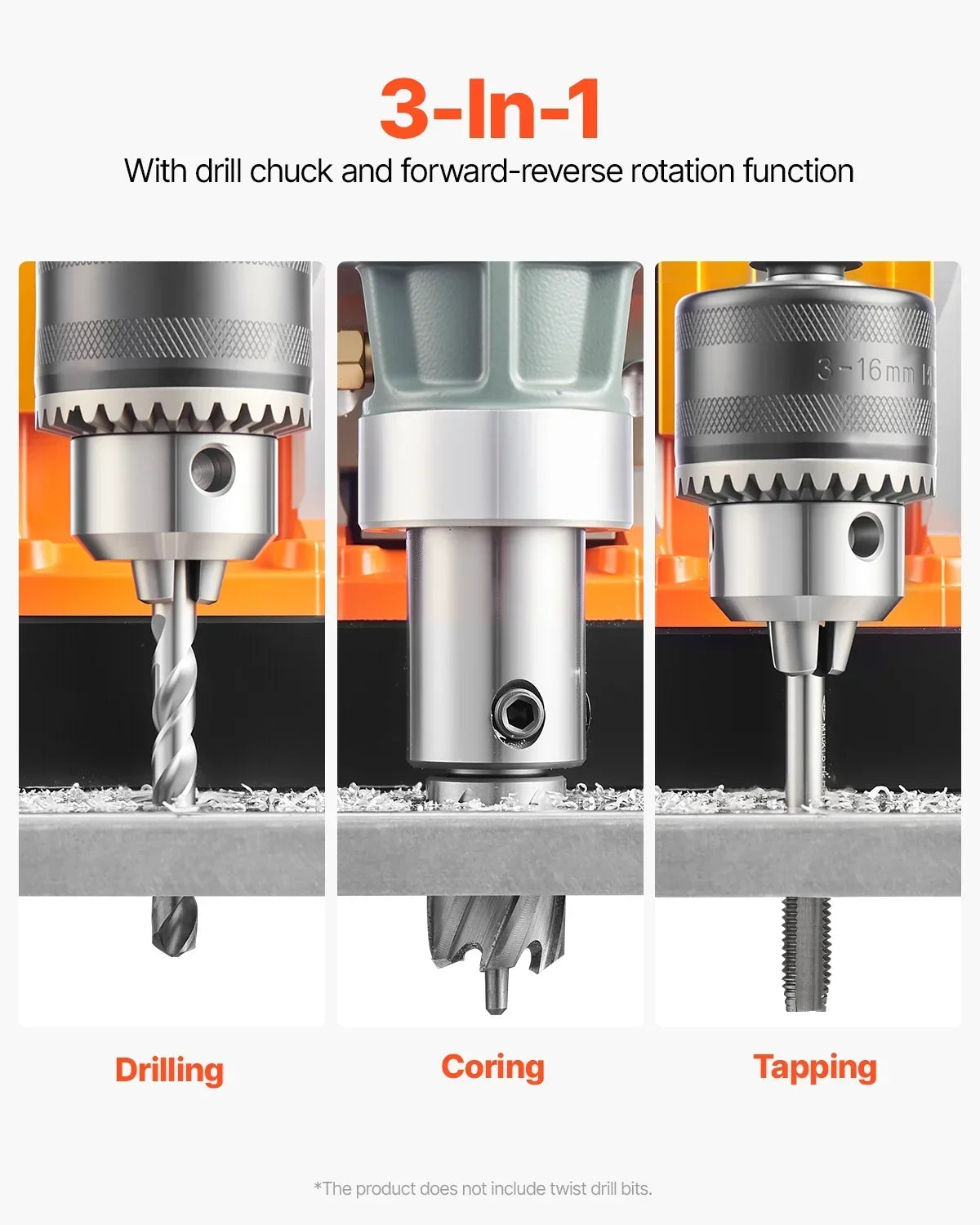 2026 NewVEVOR Magnetic Drill, 1450W Motor 2 in Boring Diameter, 2878 lbf Portable Electric Mag Drill Press, with 6 Coring Bits, Variable Speed, Drilling Machine for Metal Surface, Home Improvement Industry