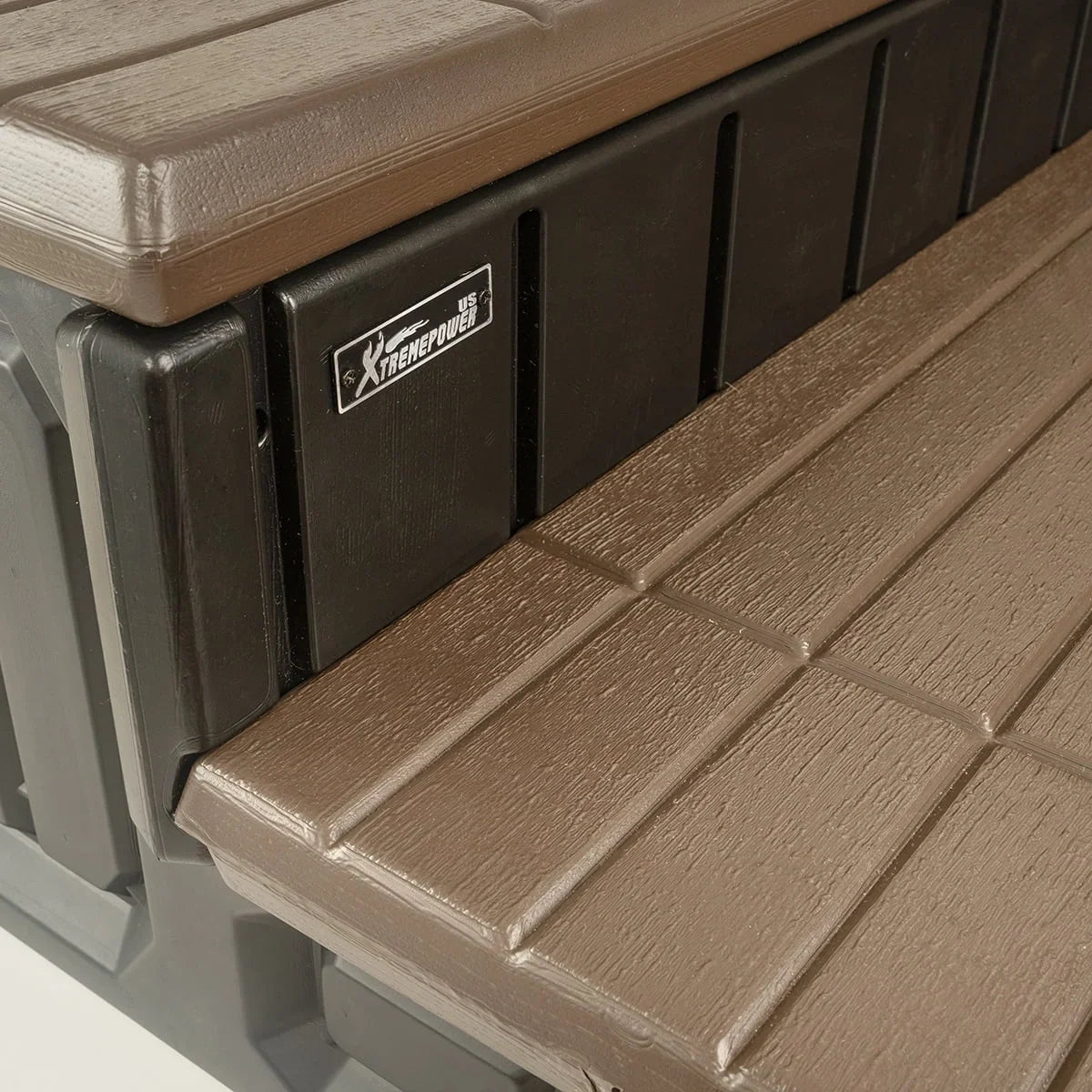 2026 NewXtremepowerUS Hot Tub Steps With Storage, Spa Step, 36" Length, Camper/Deck Steps, Anti-Slip Brown