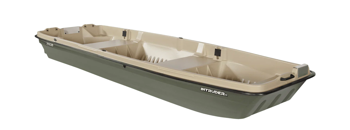 2026 NewPelican - Boat Intruder 12 - Jon Fishing Boat - 12 ft. - Great for Hunting/Fishing, Khaki/Beige