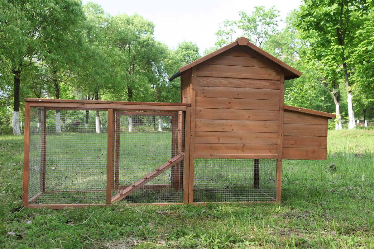 2026 NewOutdoor Medium 80'' Wooden Chicken Coop Nest Box Hen House Poultry Cage Pet Hutch Garden