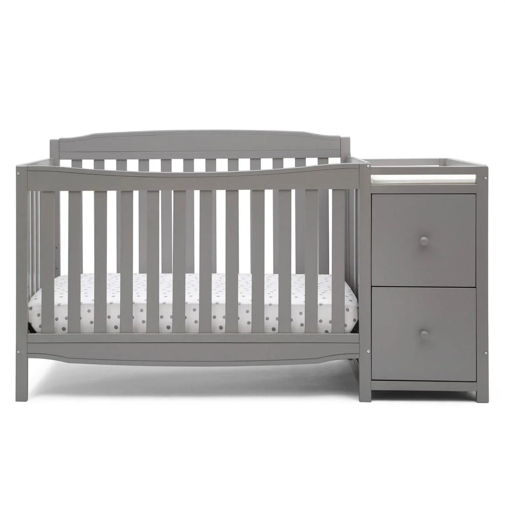 2026 NewDelta Children Mason 6-in-1 Convertible Crib and Changer. Gray