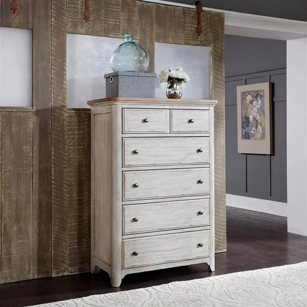 2026 New5-Drawer Chest in Antique White Finish