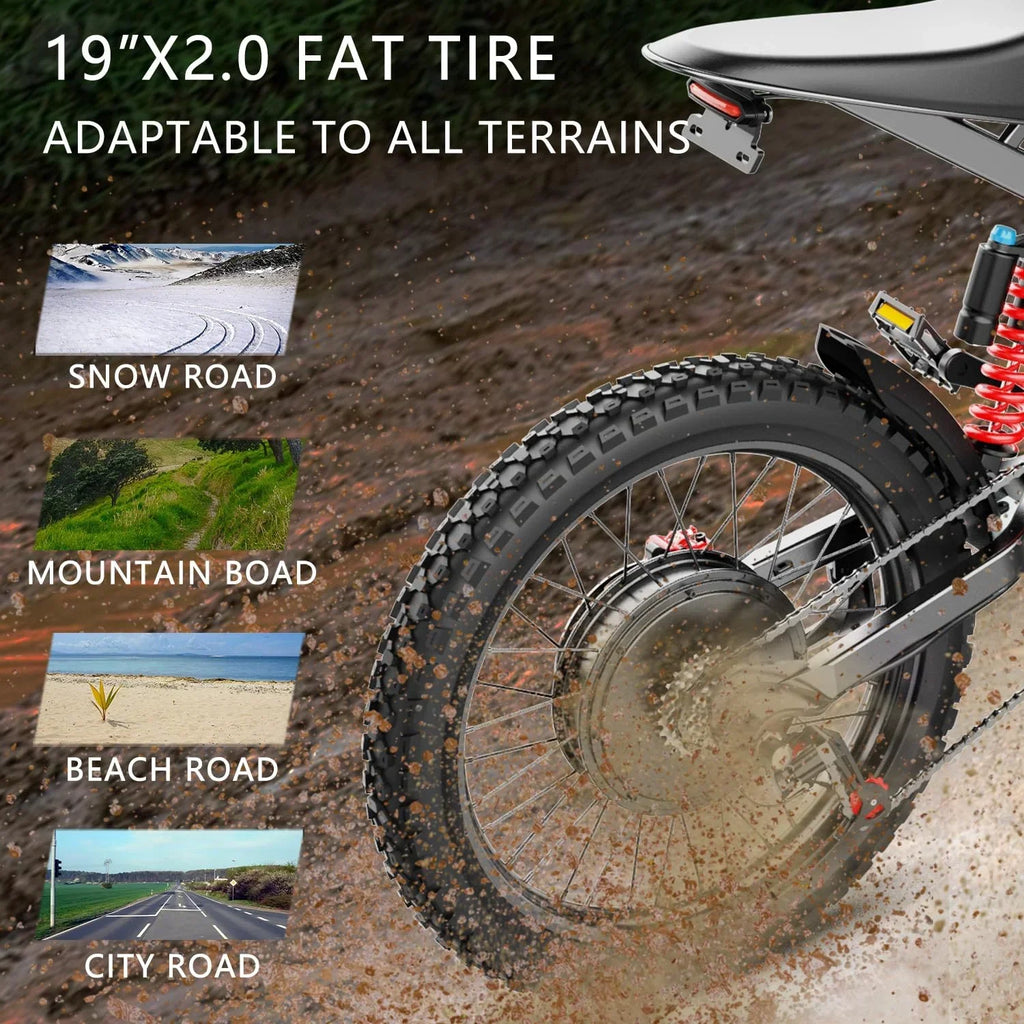 2026 New50MPH Electric Dirt Bicycle Freego X2 Pro,6000W(Peak)Motor Electric Motorcycle, Electric Bike for Adults, 60V30AH Battery, 19x2 Tire Full Suspension Hydraulic Brake Half Throttle UL2849