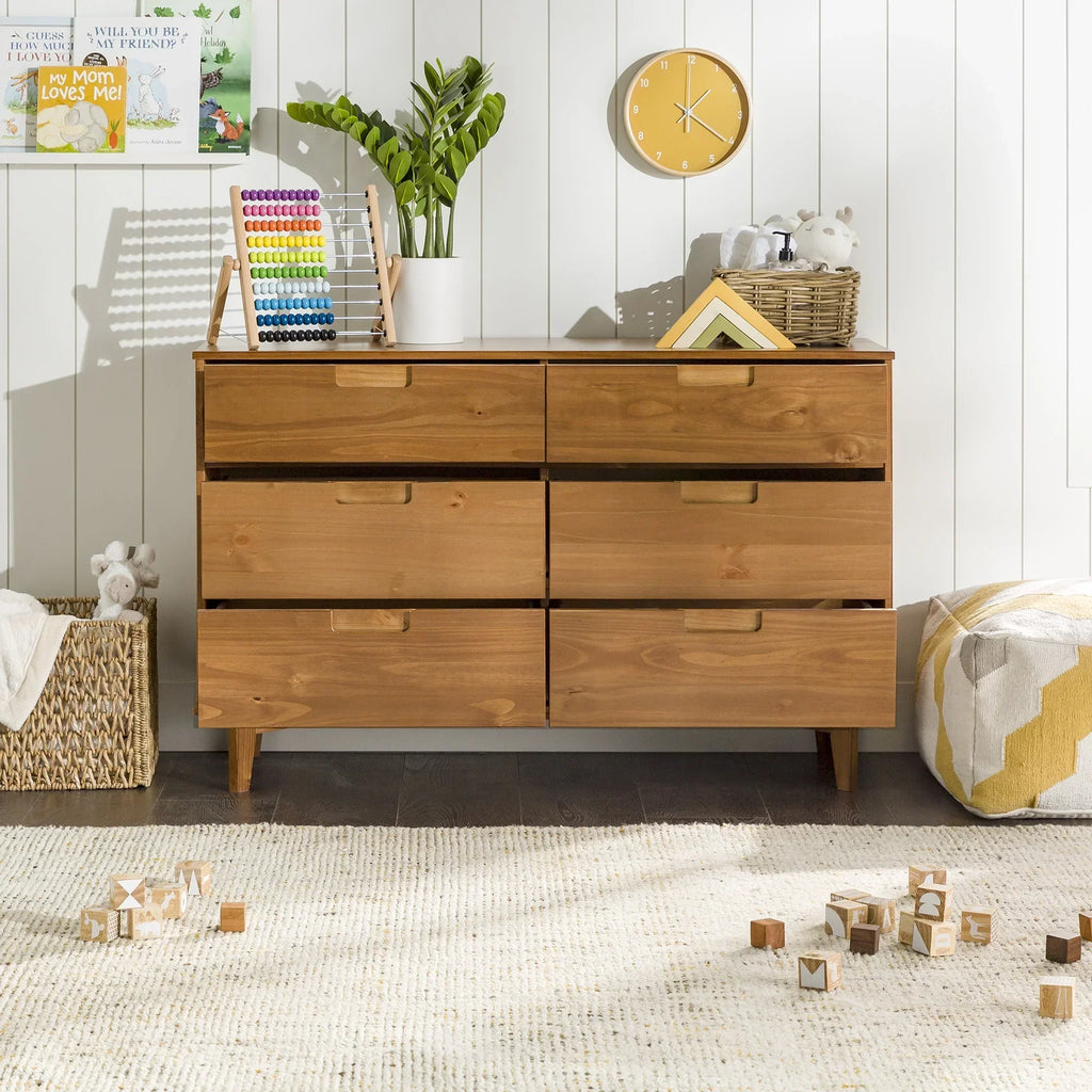2026 NewWalker Edison Sonoma 6-Drawer Solid Wood Caramel Dresser