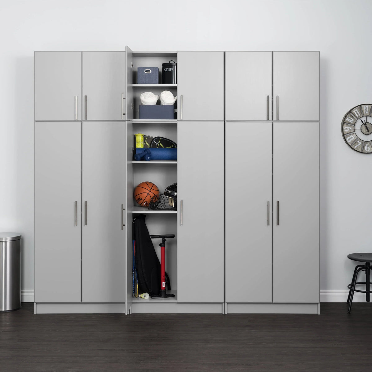 2026 NewPrepac Elite 2 Door Standing Storage Cabinet, Light Gray