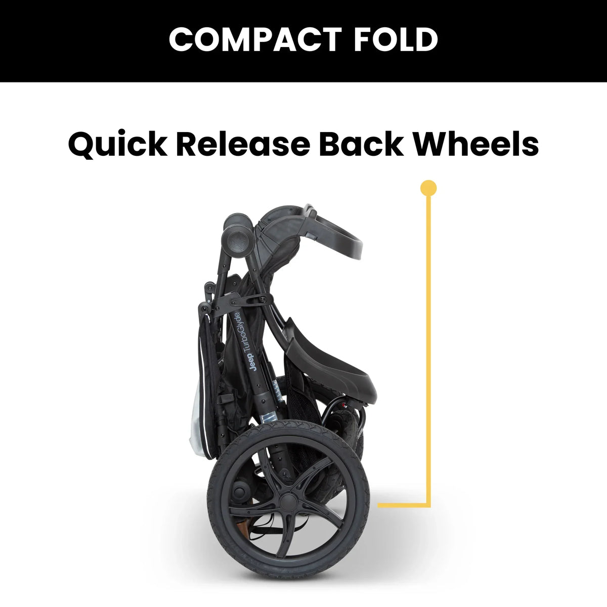 2026 NewJeep TurboGlyde Jogging Stroller by Delta Children, Black