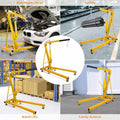 2026 NewJoanKaren 2 Ton Folding Hydraulic Engine Hoist,Heavy-Duty Engine Shop Crane Hoist Lift,Heavy Cherry Picker with 6 Wheels,Yellow