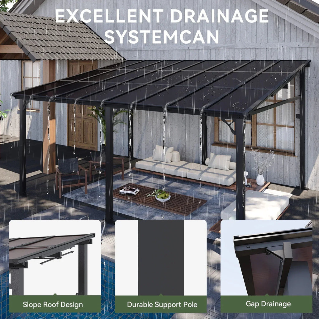 2026 NewAoxun 8' x 5' Gazebo for Patio, Gazebo Pergola with Sloped Roof, Grill Gazebo Large Wall-Mounted Heavy Duty Awnings, for Backyard, Deck, Patio