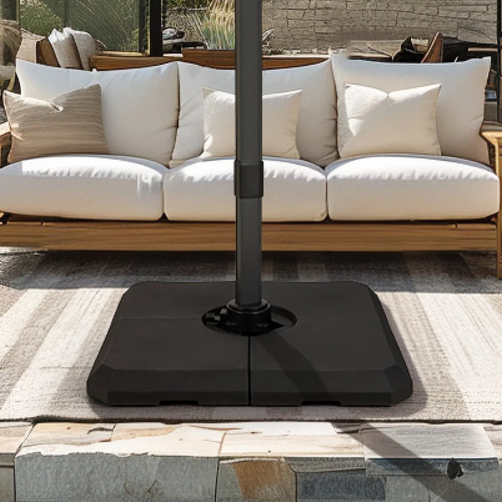 2026 NewAlpha Joy 12x9ft Outdoor Patio Umbrella Large Rectangle Offset Cantilever Double Umbrella with 360°Rotation, Beige