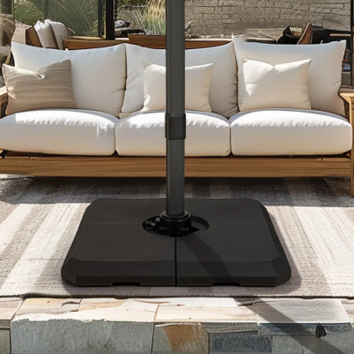 2026 NewAlpha Joy 12x9ft Outdoor Patio Umbrella Large Rectangle Offset Cantilever Double Umbrella with 360°Rotation, Beige