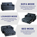 2026 New3 in 1 Convertible Sleeper Sofa Bed, Futon Couches for Living Room with Side Pocket | Adjustable Backrest| Velvet Fabric | Pull Out Couch | Love-seat sofa| Sectional Sofa Bed| 2-seat sofa bed