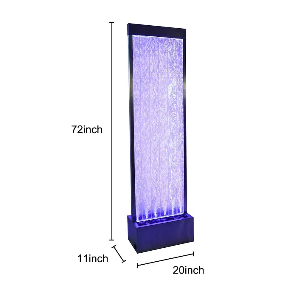 2026 New72'' Acrylic Bubble Fountain, Standing Bubble Panel, Color Lights/Remote Ctrl