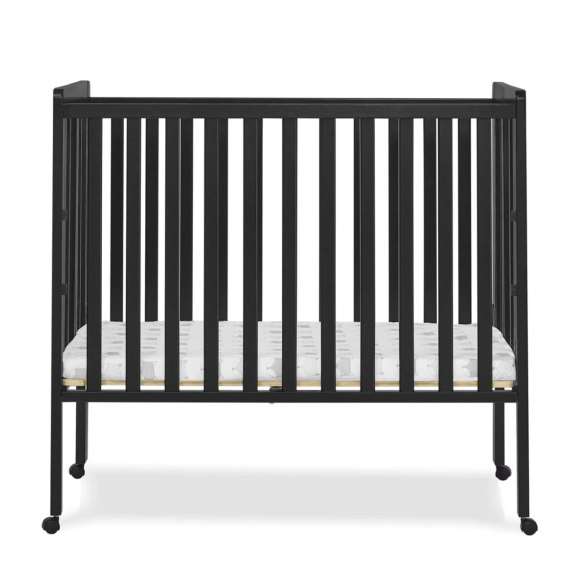 2026 NewDelta Children Lee Portable Folding Mini Crib with 1.5-Inch Mattress - Greenguard Gold Certified, Bianca White