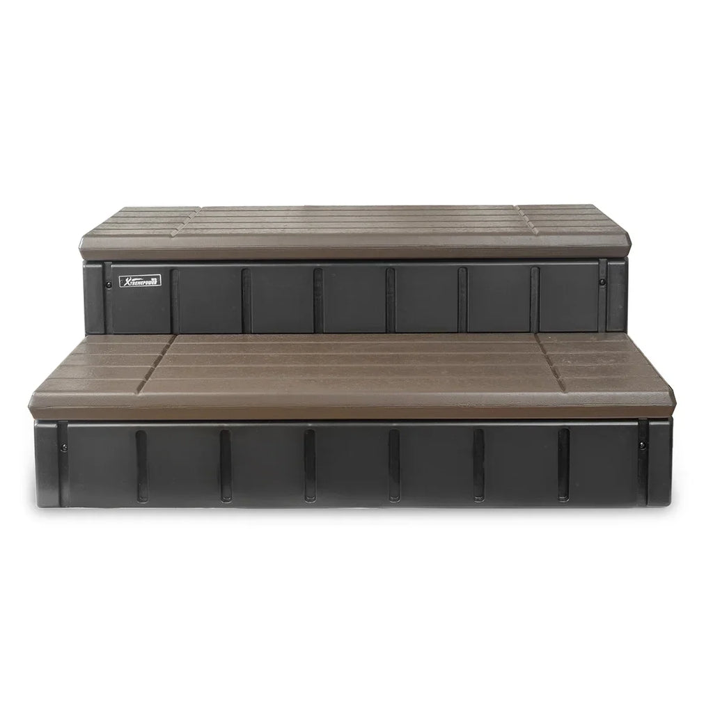 2026 NewXtremepowerUS Hot Tub Steps With Storage, Spa Step, 36" Length, Camper/Deck Steps, Anti-Slip Brown