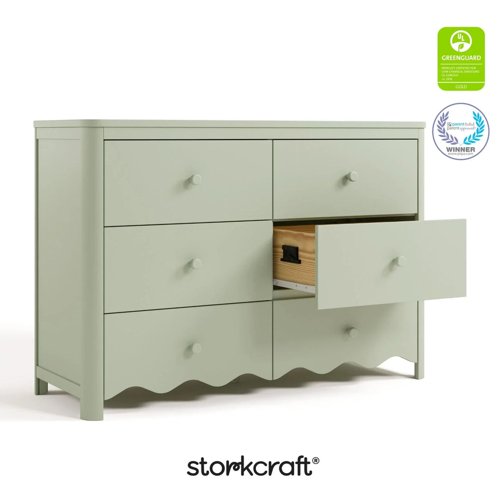 2026 NewStorkcraft Casablanca 6 Drawer Nursery Dresser, Sage