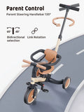 2026 Newnewyoo TR008 5-in-1 Toddler Tricycle with Push Handle, Converts to Balance Bike for 1-3 Year Old, Khaki