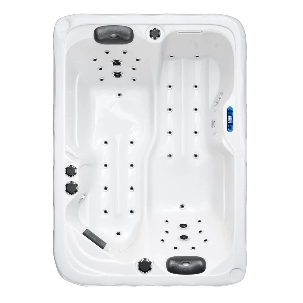 2026 NewPatiowell 2 Person Home Spa Hot Tub for Outdoor, with 41pcs Massage Jets, LED lighting, Built-In Water Purification System, 900L, Black
