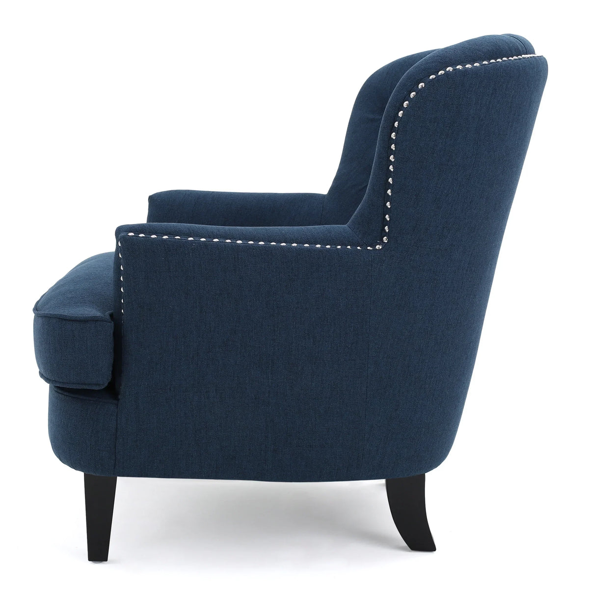 2026 NewNoble House Tanner Tufted Fabric Club Accent Chair, Dark Blue