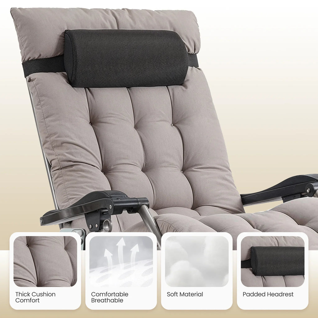 2026 NewNaipo Zero Gravity Chair, Outdoor Foldable Padded Lounge Chair Recliner with Side Table, 353lbs Lounge Chair Sleep Relaxing, Winner